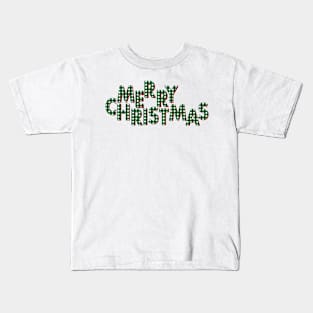 Green Red Merry Christmas Kids T-Shirt